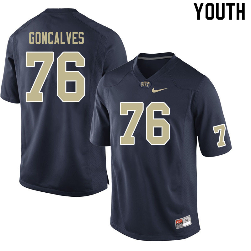 Youth #76 Matt Goncalves Pitt Panthers College Football Jerseys Sale-Navy